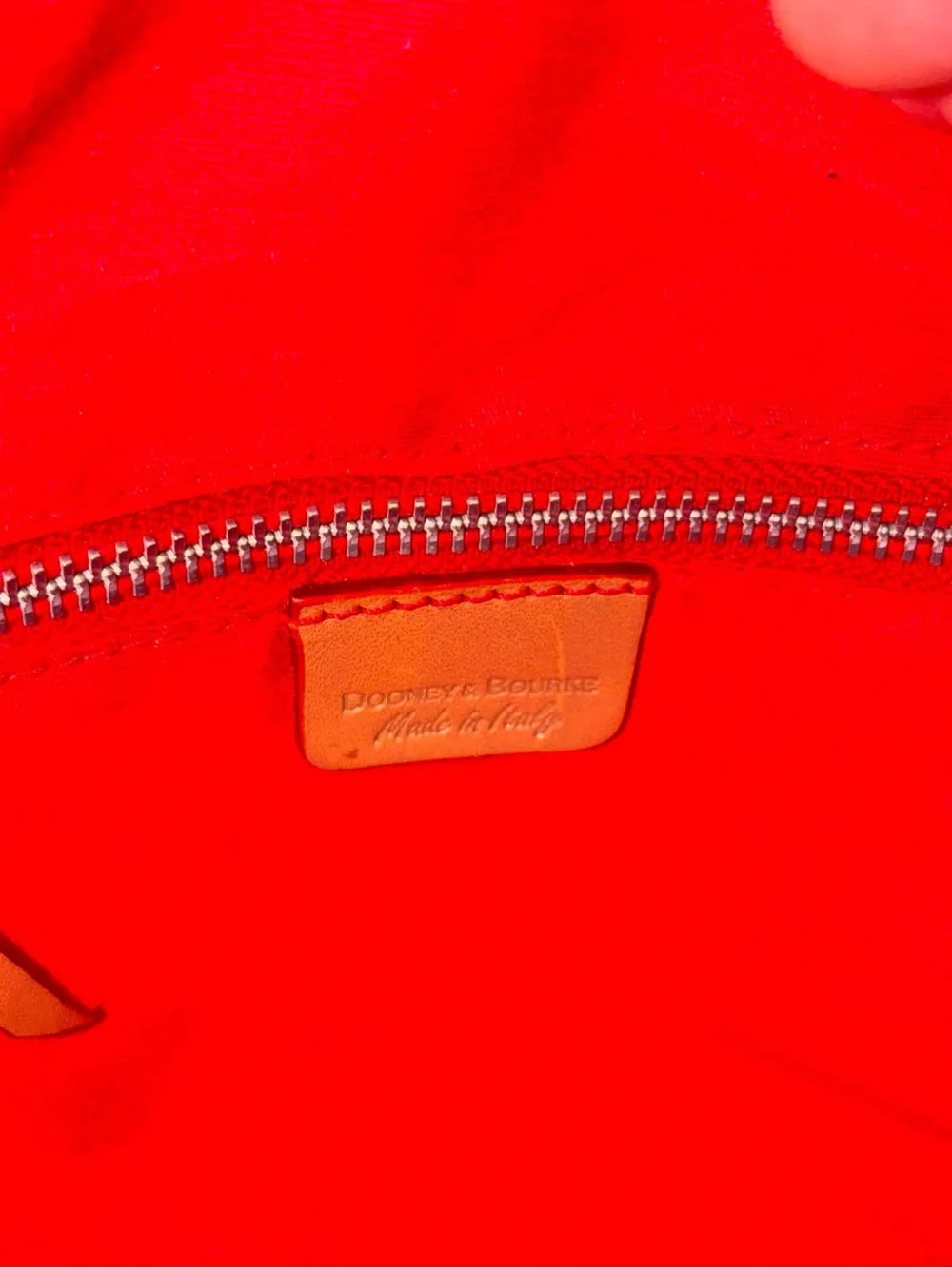Rare Dooney and Burke Black Faux-Hair Satchel with Tan & Coral Trim